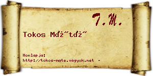Tokos Máté névjegykártya