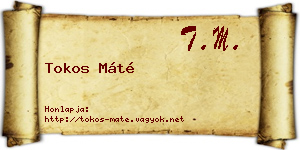 Tokos Máté névjegykártya