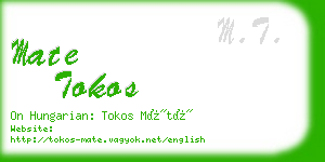 mate tokos business card